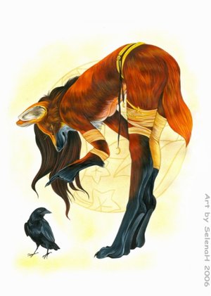 maned_wolf_girl_with_raven_by_SelenaH.jpg